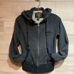 Roots dark salt and pepper zip up with hood